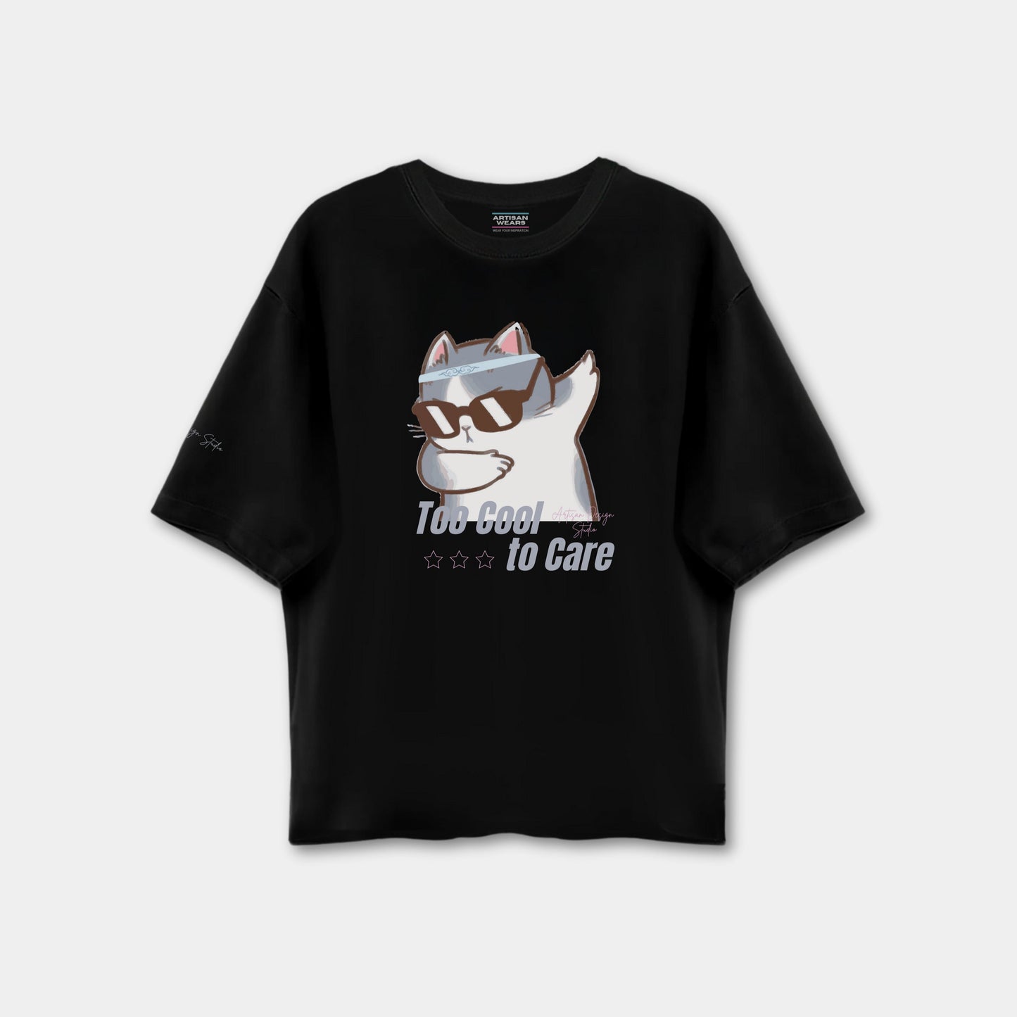 Too Cool to Care Drop shoulder T-shirt
