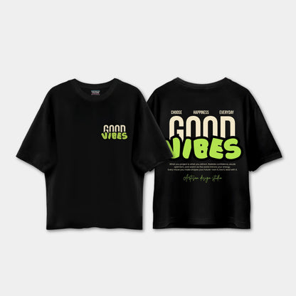 Good Vibes Drop shoulder T-shirt